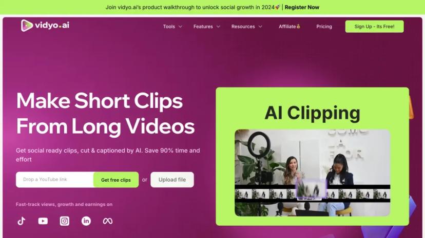 Screenshot of AI-Powered Video Editing and Social Media Management