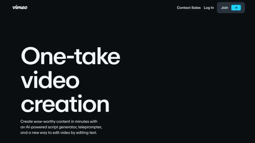 Screenshot of AI-Powered Video Creation and Editing Tools by Vimeo