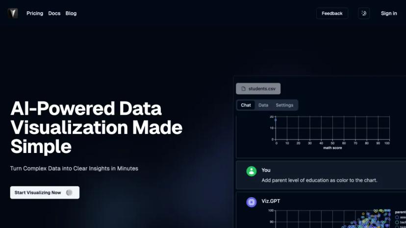 Screenshot of AI-Powered Data Visualization Made Simple