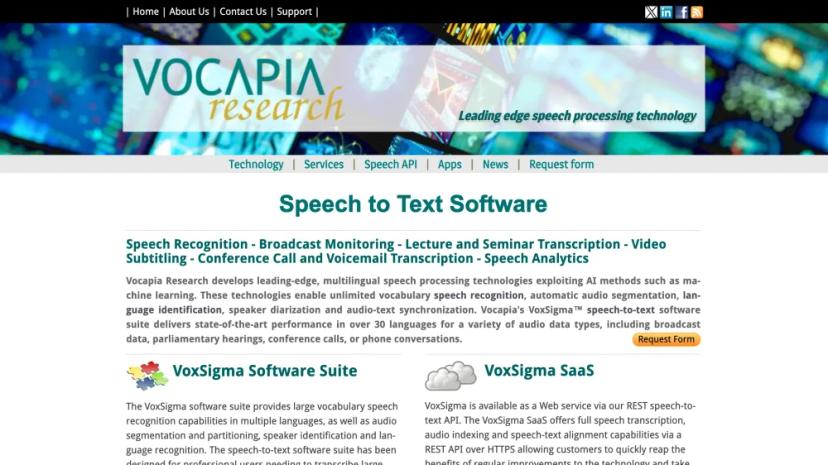 Screenshot of VoxSigma - Speech-to-Text AI SaaS