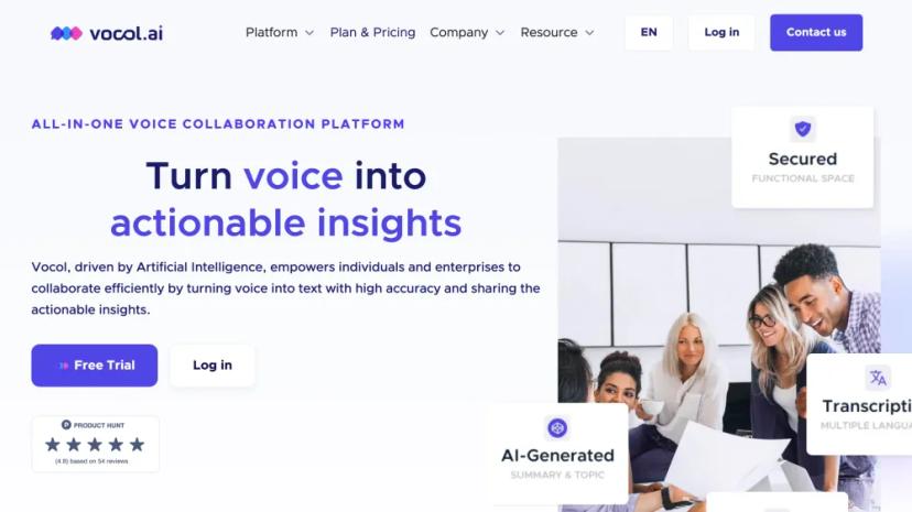 Screenshot of All-in-One Voice Collaboration Platform