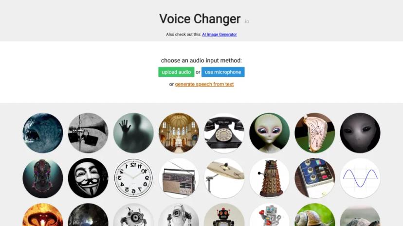 Screenshot of Online Voice Changer App with AI Effects