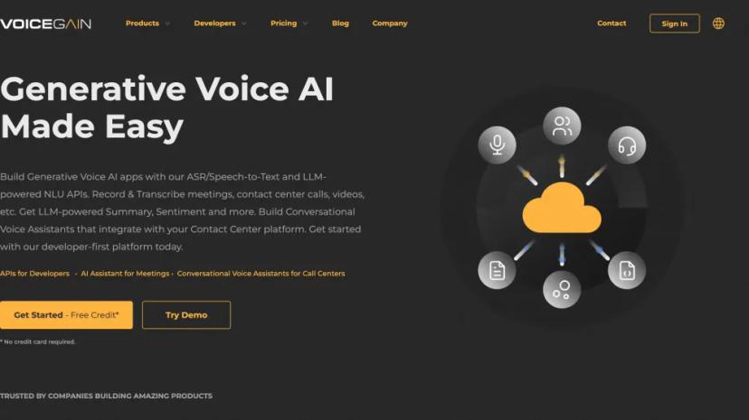 Screenshot of Generative Voice AI Made Easy with Speech Recognition and NLU APIs