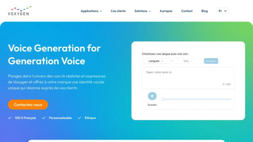 Screenshot of Voice Synthesis Solutions by Voxygen