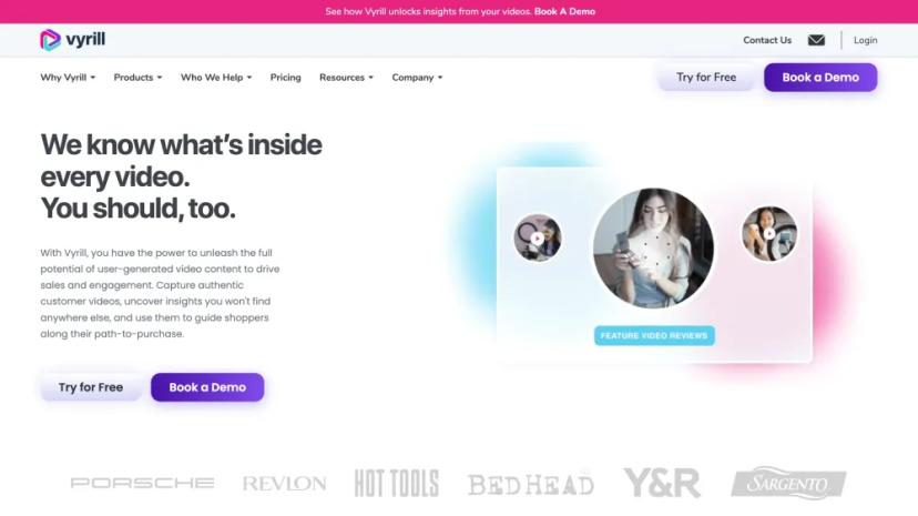 Screenshot of AI-Powered Video Insights from Vyrill