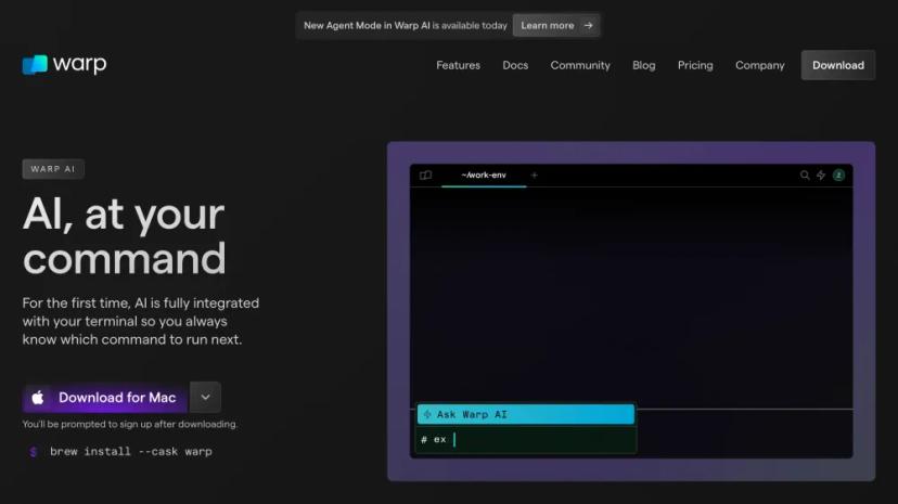 Screenshot of Warp AI: AI Integrated Terminal - Unlocking the Power of AI in Your Workflow
