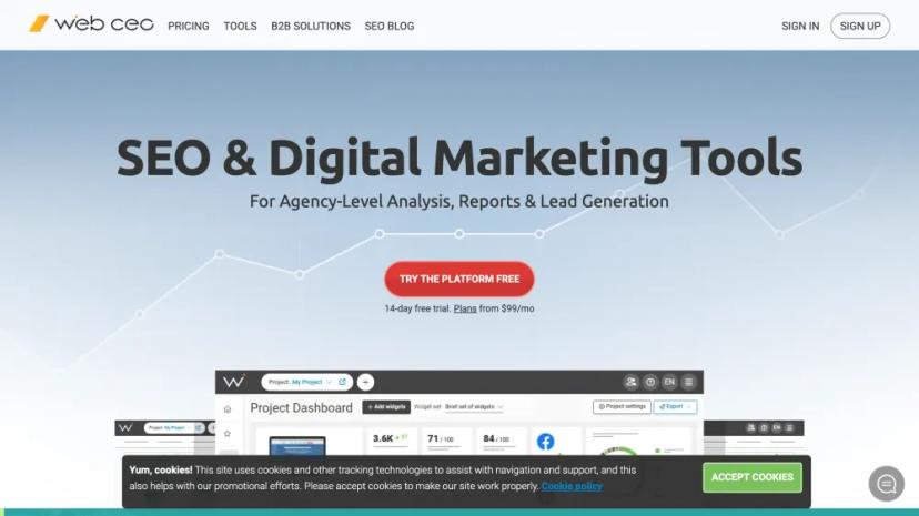 Screenshot of All-in-One SEO and Digital Marketing Platform