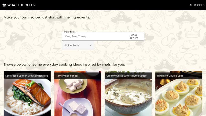 Screenshot of Get Custom Recipes Based on Your Ingredients