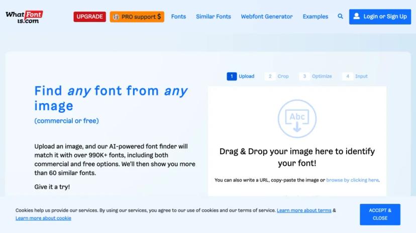 Screenshot of Find Any Font from Any Image