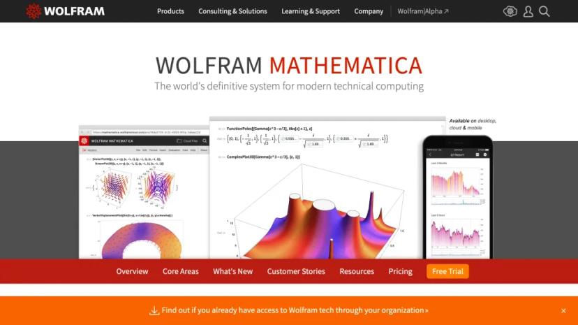 Screenshot of Wolfram Mathematica: The Definitive System for Modern Technical Computing