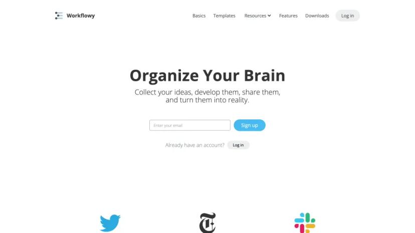 Screenshot of Organize Your Brain with Workflowy