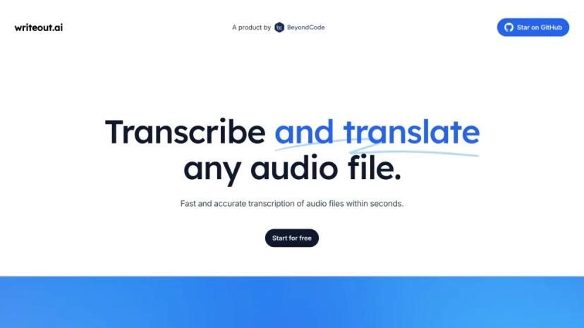 Screenshot of Fast and Accurate Audio Transcription