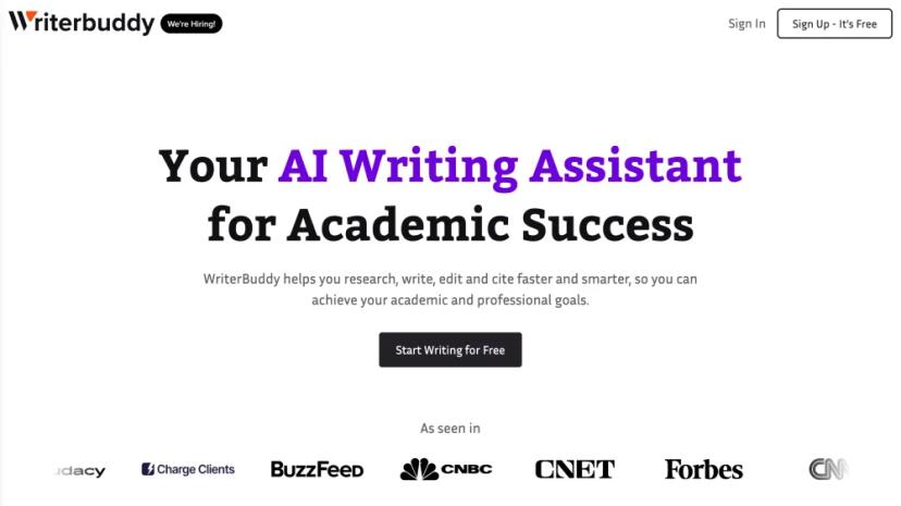 Screenshot of Your AI Writing Assistant for Academic Success