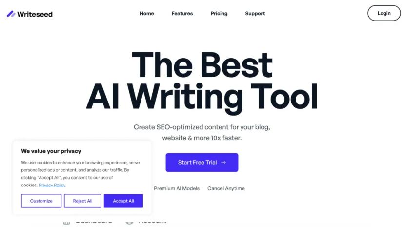 Screenshot of The Best AI Writing Tool