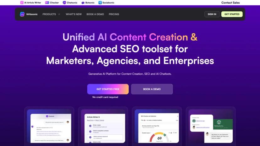 Screenshot of UNIFIED AI CONTENT CREATION & ADVANCED SEO TOOLSET FOR MARKETERS, AGENCIES, AND ENTERPRISES