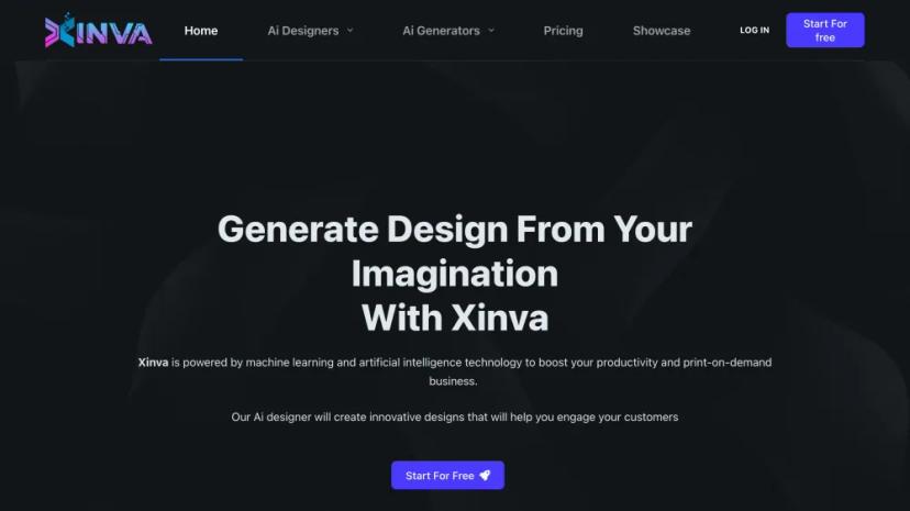 Screenshot of Generate Design from Your Imagination with Xinva