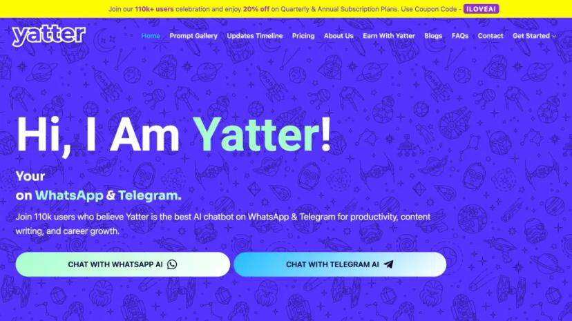 Screenshot of Yatter - AI Chatbot for WhatsApp & Telegram