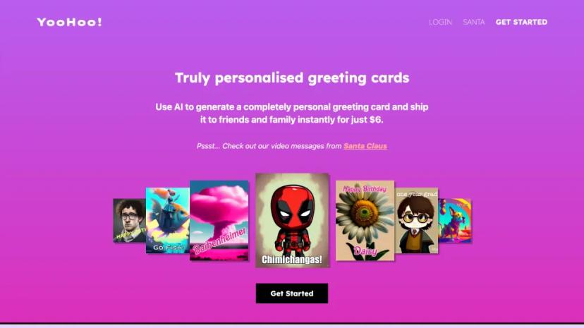 Screenshot of Truly Personalized Greeting Cards Using AI