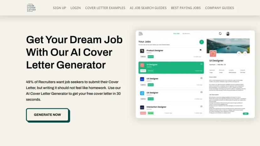 Screenshot of AI Cover Letter Generator