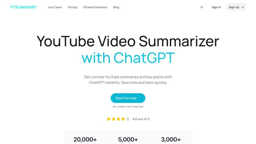 Screenshot of YTSummary: AI YouTube Video Summarizer