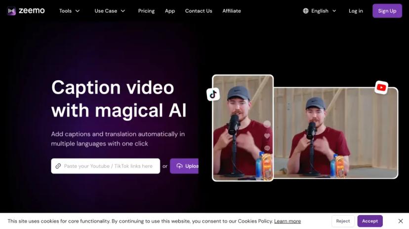 Screenshot of AI-Powered Video Captioning and Translation Platform