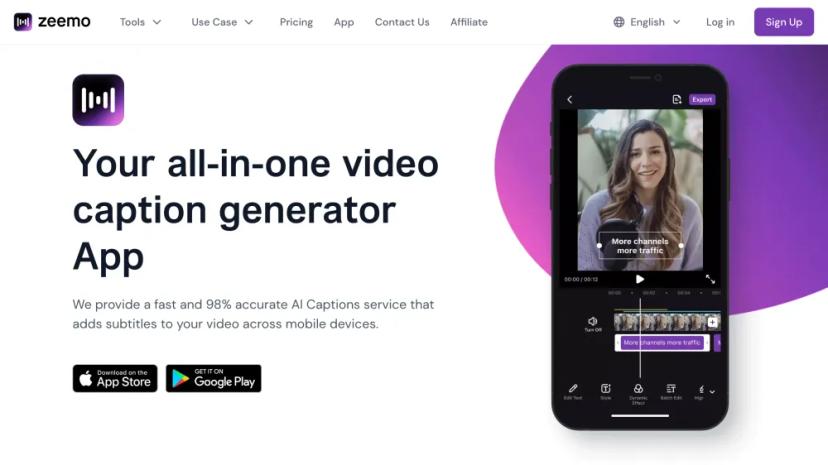 Screenshot of The All-in-One Video Caption Generator App