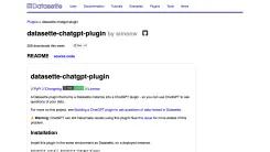 Screenshot of Datasette ChatGPT Plugin