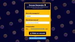 Screenshot of Excuse Generator