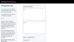 Screenshot of COMPARISON TOOL