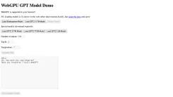 Screenshot of WebGPU GPT Model Demo