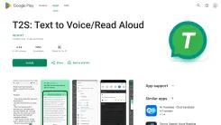 Screenshot of T2S: TEXT TO VOICE/READ ALOUD