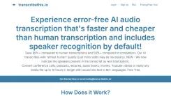 Screenshot of AI Audio Transcription